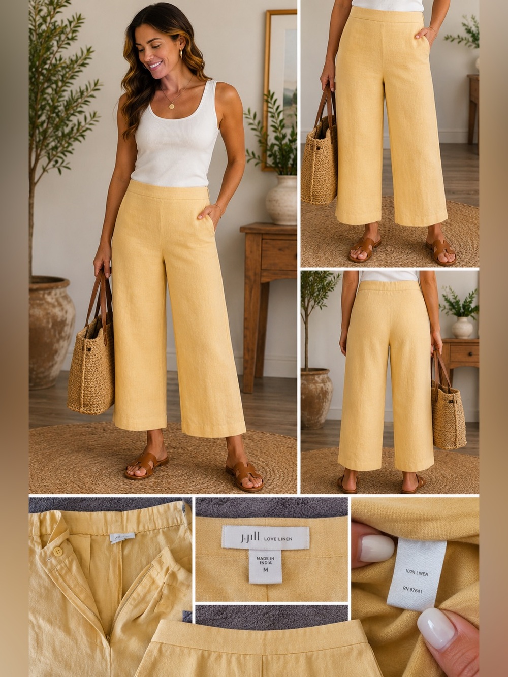J. Jill Kids Sunflower Yellow Wide-Leg Cotton Pants